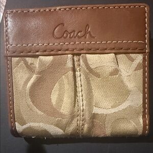 Coach Brown and Gold Men's Card Holder